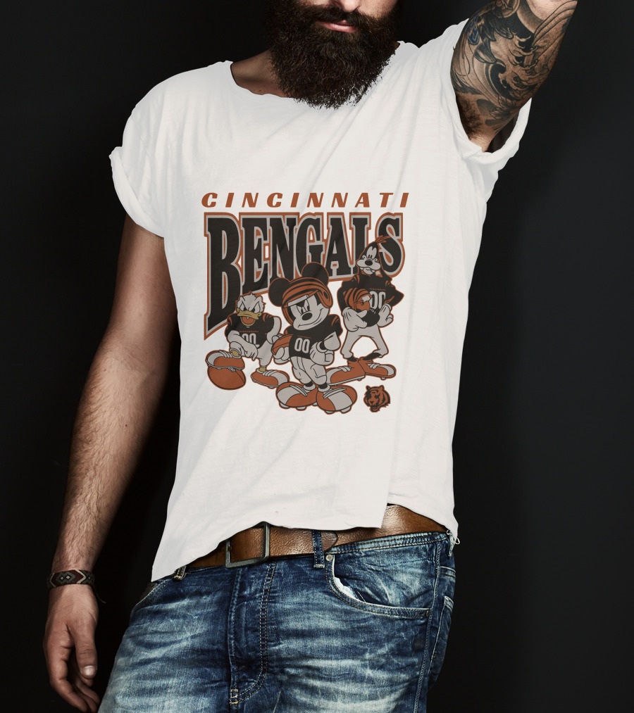 Cincinnati Bengals Disney Characters Vintage NFL Football T-Shirt