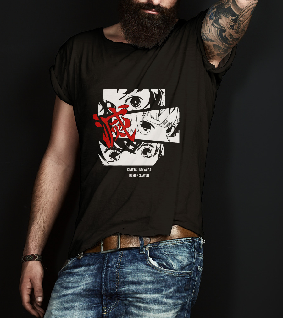 Kimetsu No Yaiba Demon Slayer Manga Panel Art Eyes T-Shirt