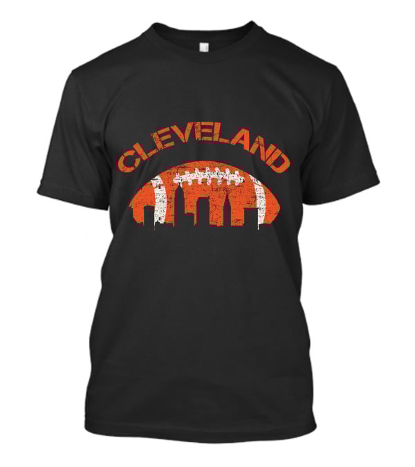 Vintage Cleveland Skyline Football T-Shirt