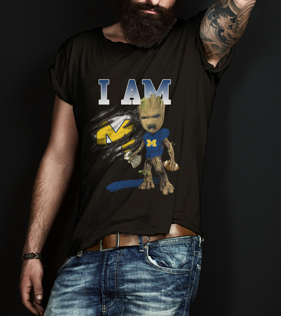 I Am Michigan Groot Football Axe M T-Shirt