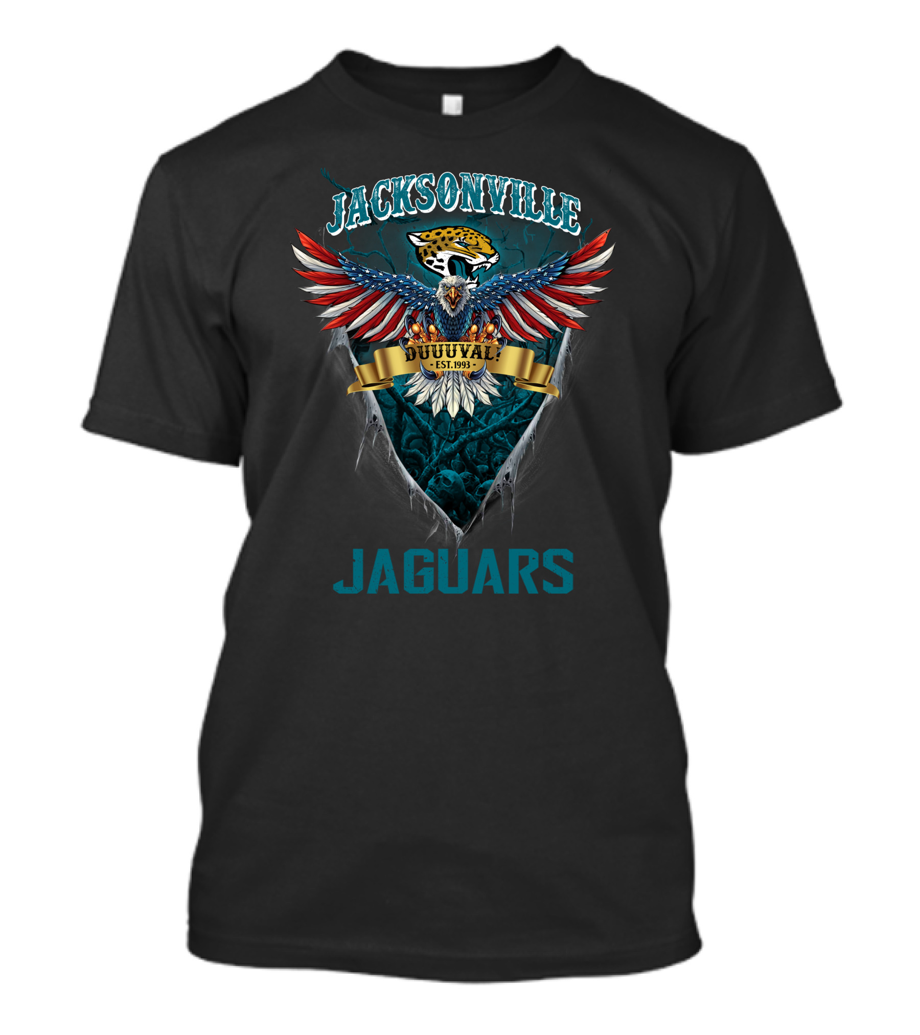 Jacksonville Jaguars Nfl Us Eagle Duuuval Est. 1993 T-Shirt