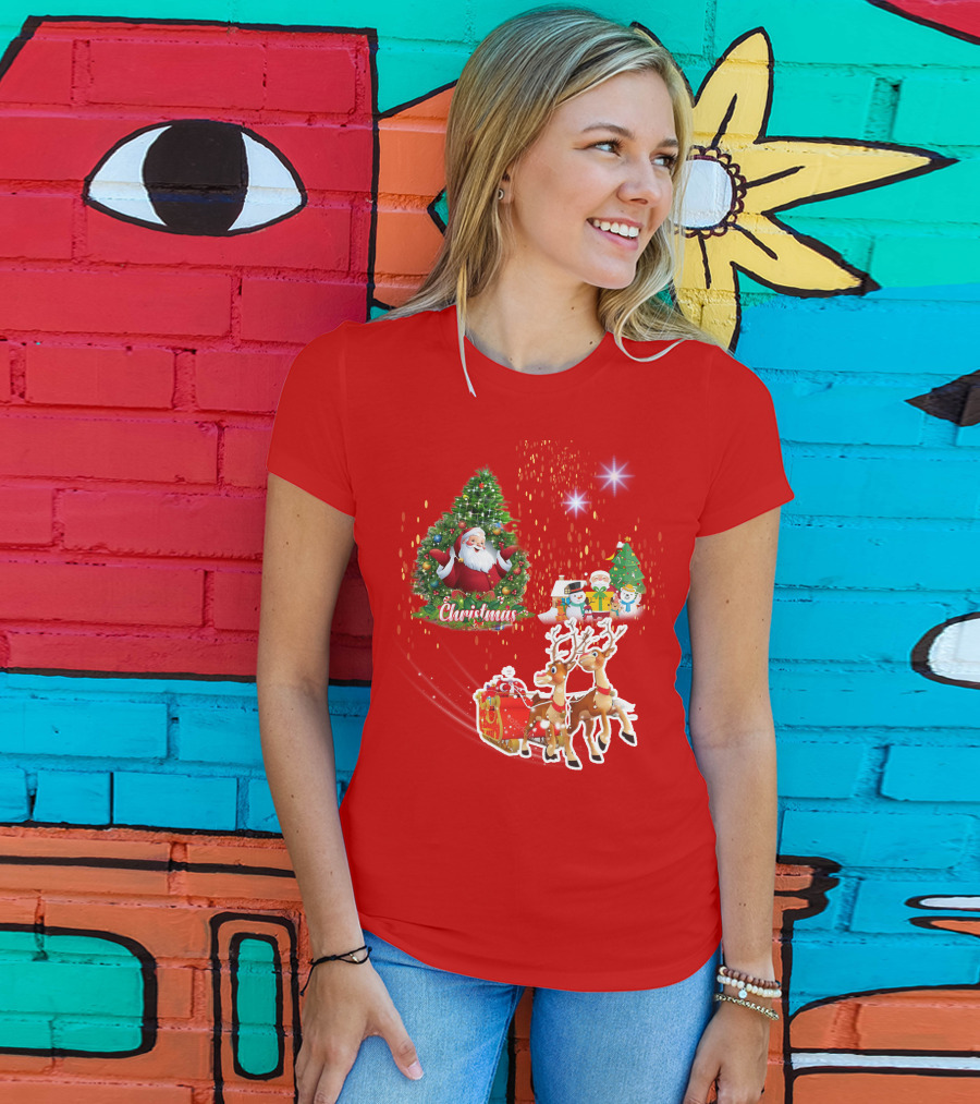 Christmas Santa Claus Reindeer Giang Sinh T-Shirt
