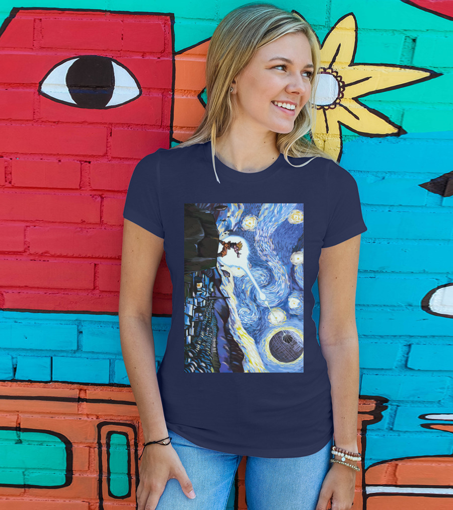 Son Goku Kamehameha Meets Death Star In Starry Night Fusion T-Shirt