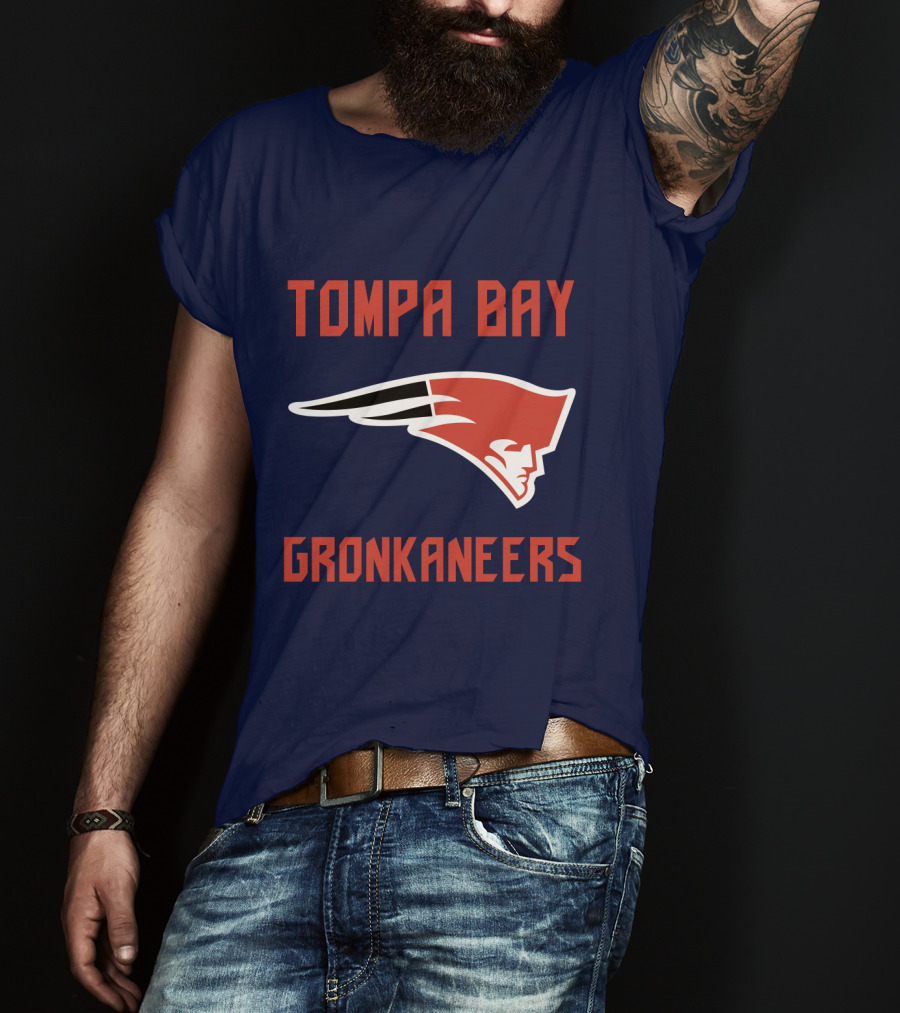 Tompa Bay Gronkaneers New England Patriots Logo Combination T-Shirt