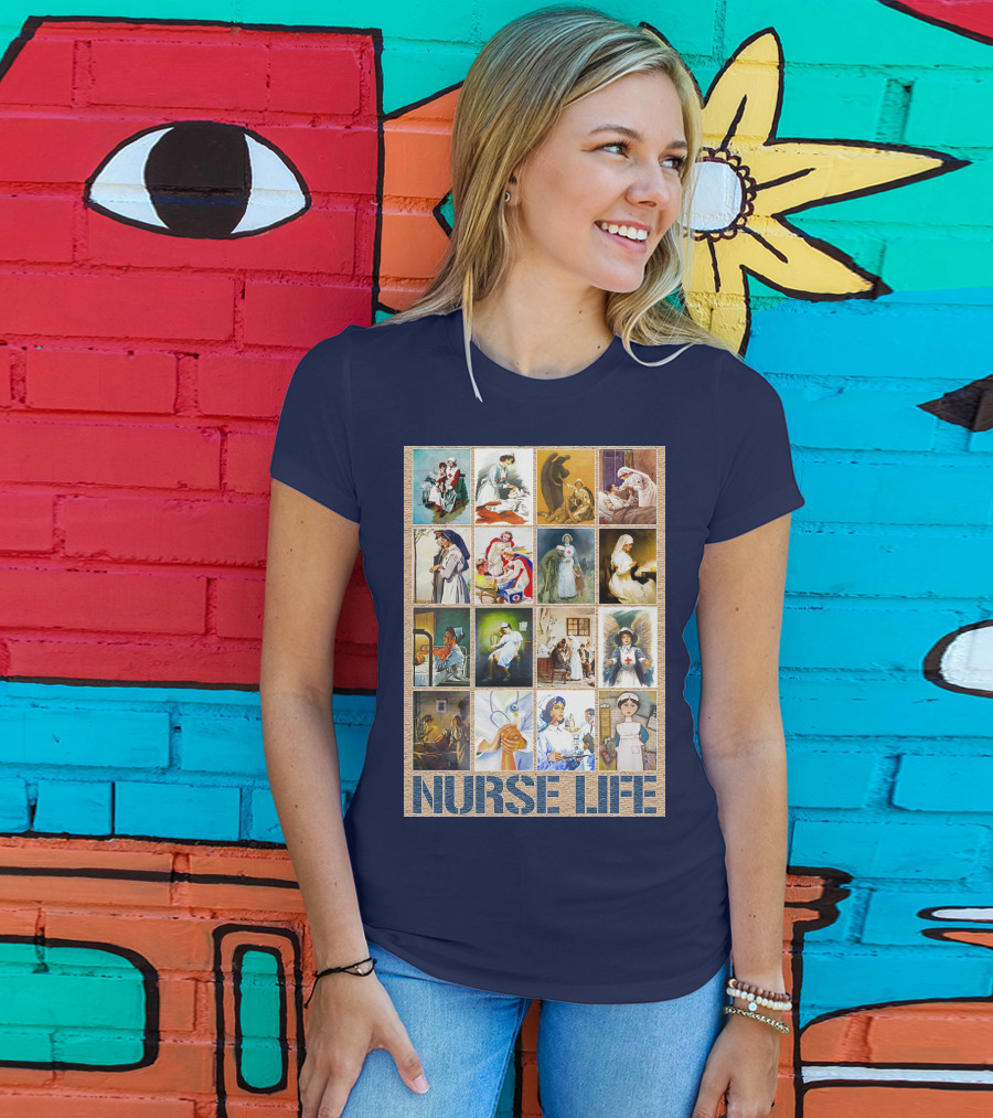 Nurse Life Vintage Nursing Images Collage T-Shirt