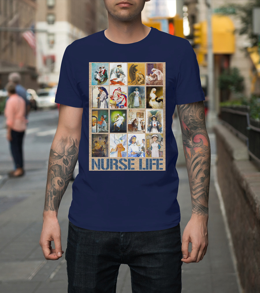 Nurse Life Vintage Nursing Images Collage T-Shirt