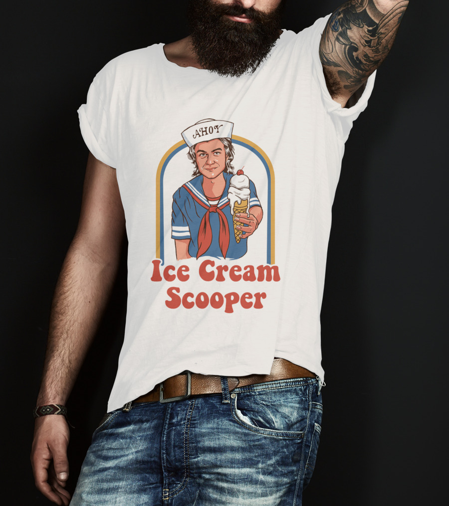 Ahoy Ice Cream Scooper Steve Harrington Sailor Outfit Cone T-Shirt