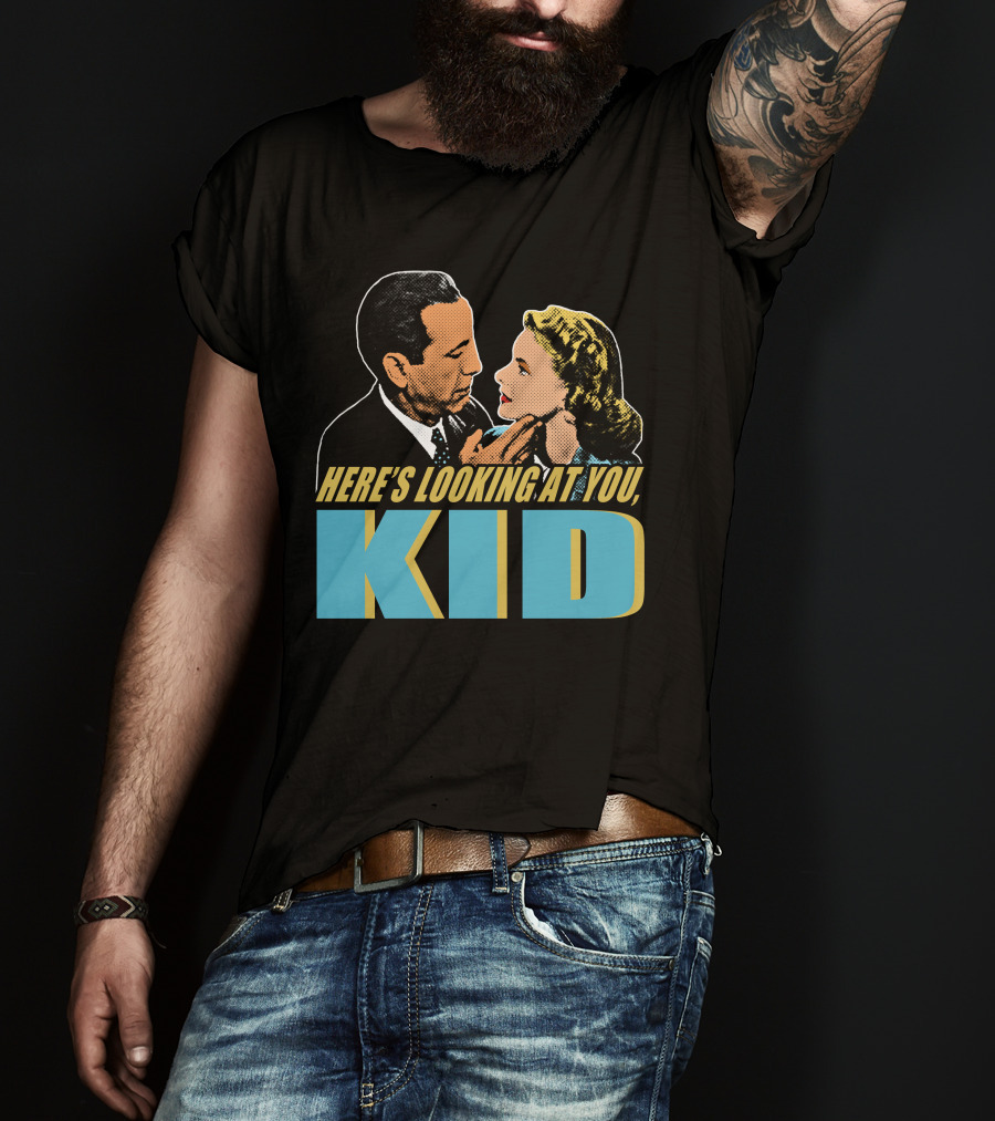 Here's Looking At You Kid Casablanca Movie Scene Retro T-Shirt