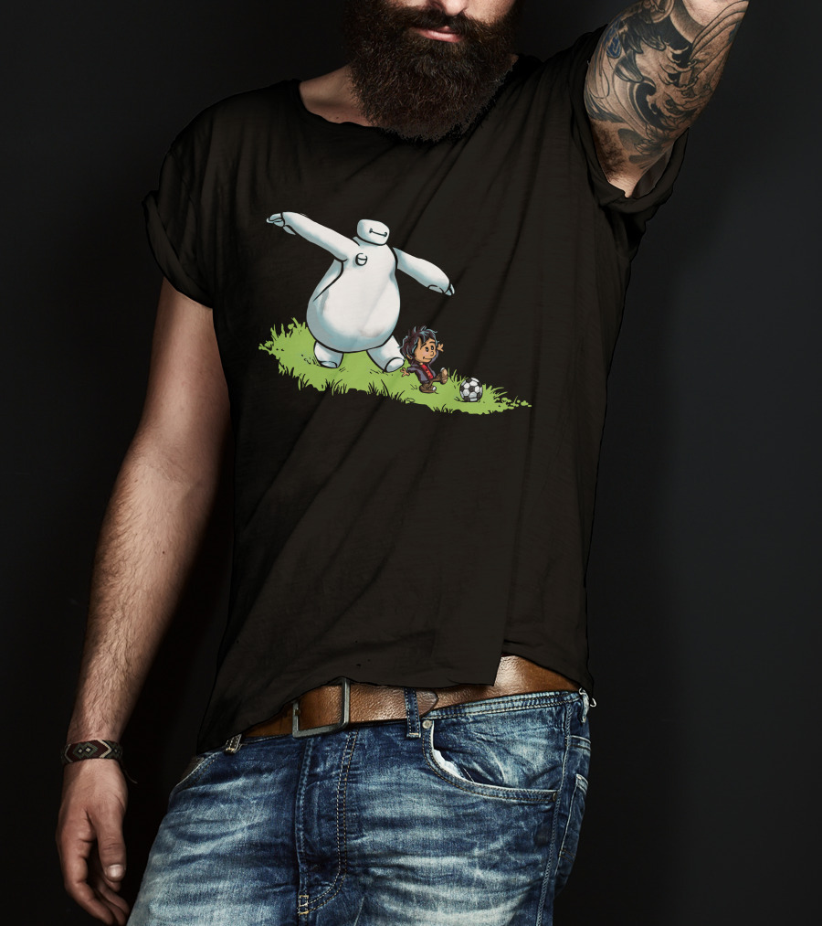 Hiro And Baymax Playing Soccer Big Hero 6 T-Shirt