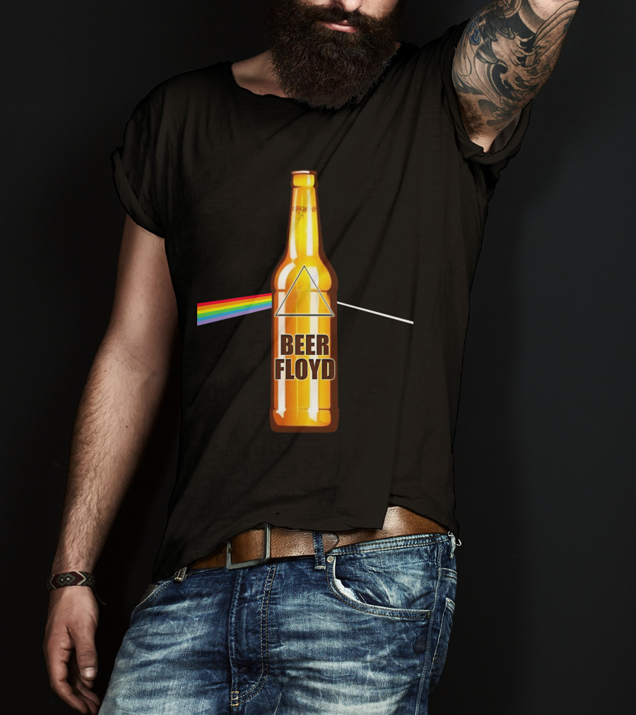 Beer Floyd Prism Bottle Rainbow Dark Side T-Shirt