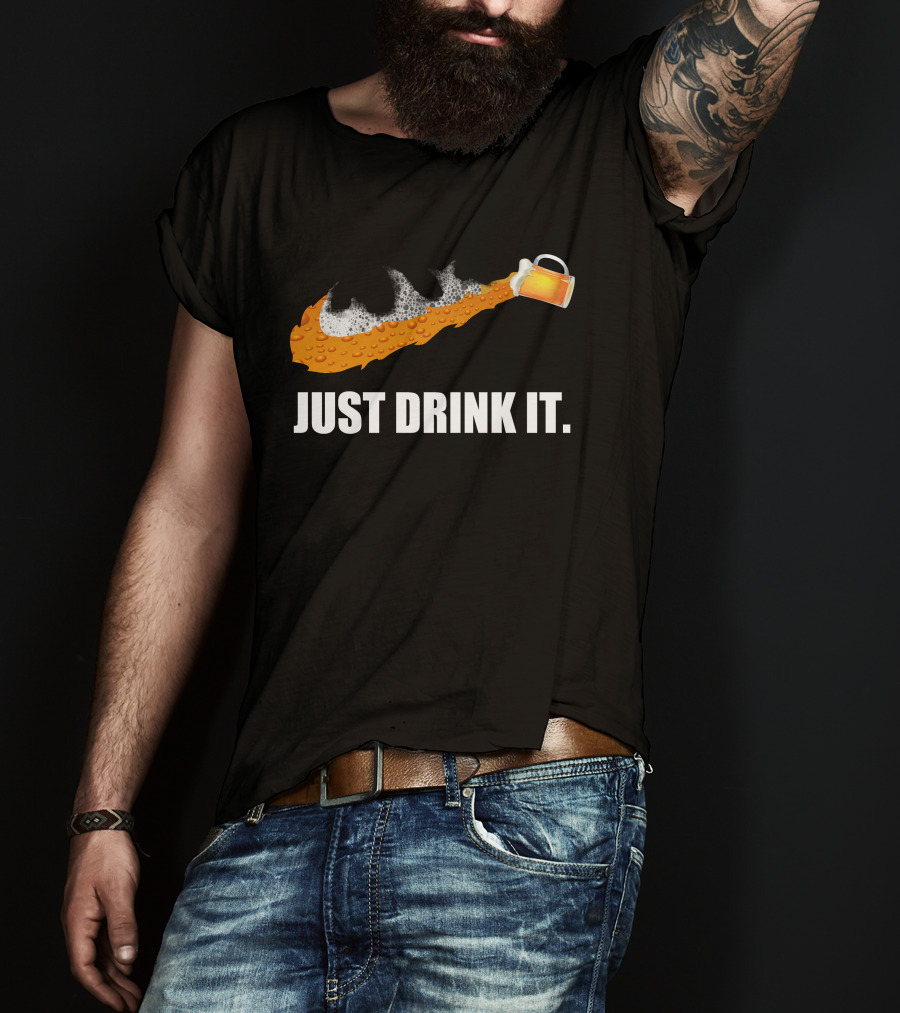 Love Beer Just Drink It Foamy Beer Swoosh Mug T-Shirt