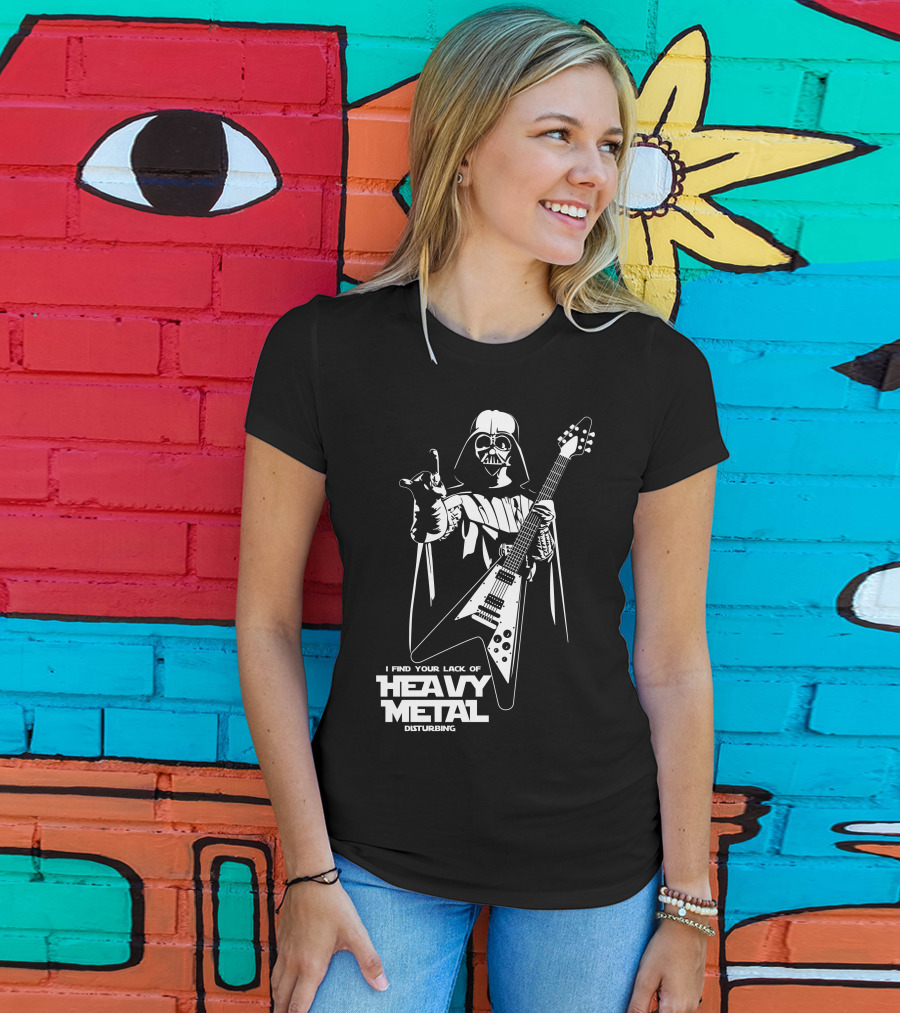 I Find Your Lack Of Heavy Metal Disturbing Star Wars Darth Vader Playing Guitar T-Shirt