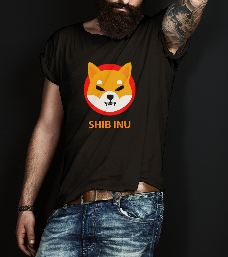 SHIB INU Coin Crypto Logo Red Circle T-Shirt