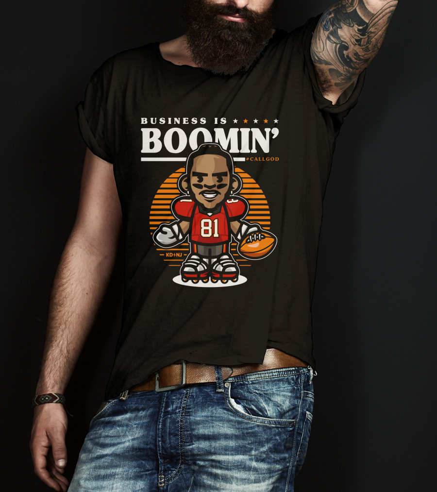 Business Is Boomin’ #CallGod 81 Football Cartoon T-Shirt