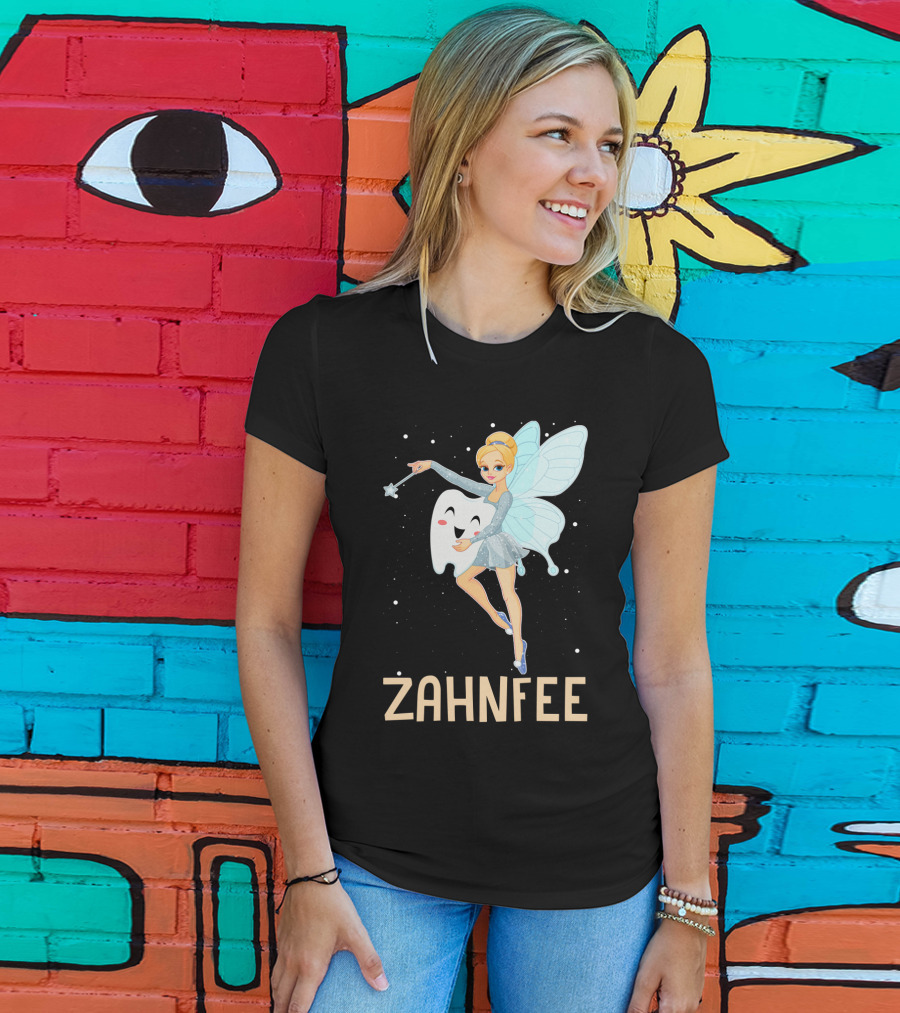 Zahnfee Fairy With Happy Tooth And Wand T-Shirt