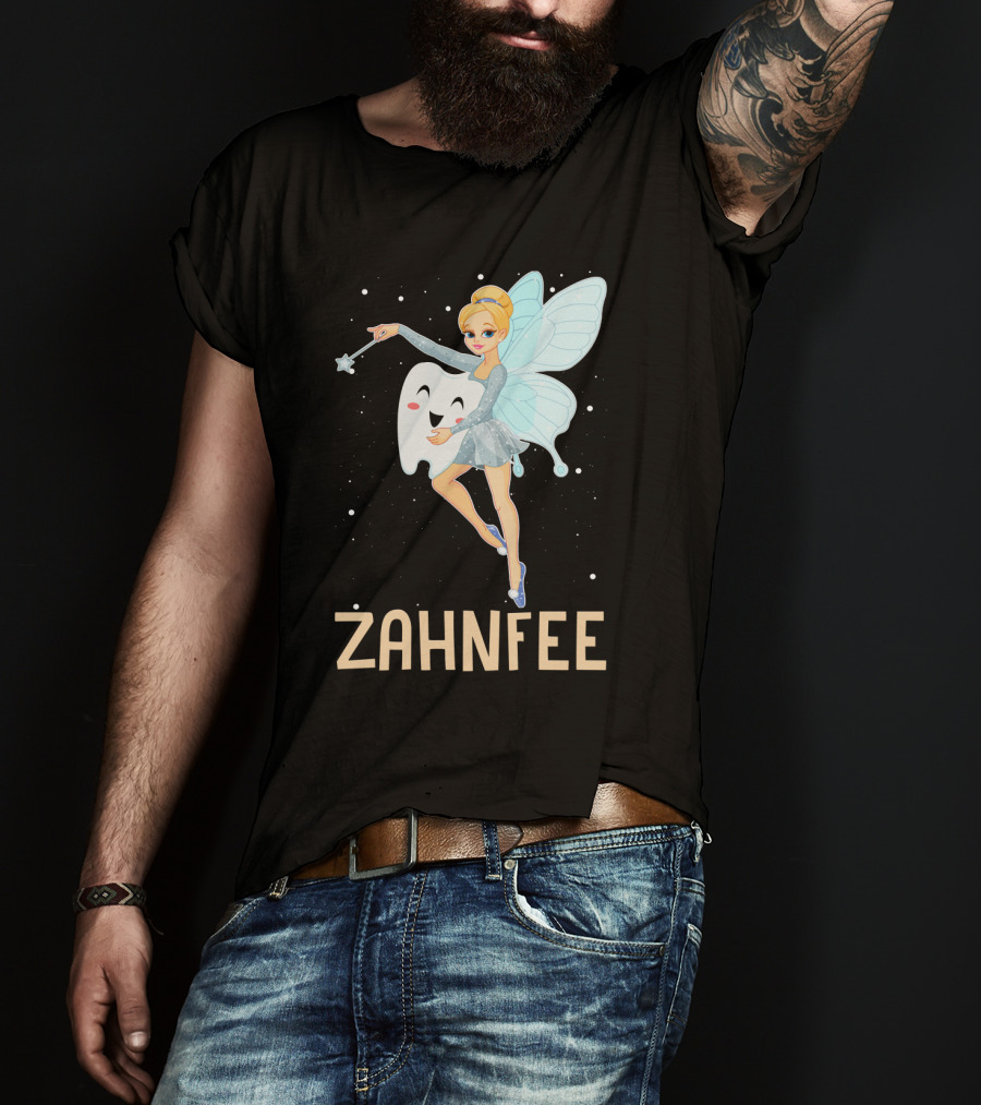 Zahnfee Fairy With Happy Tooth And Wand T-Shirt