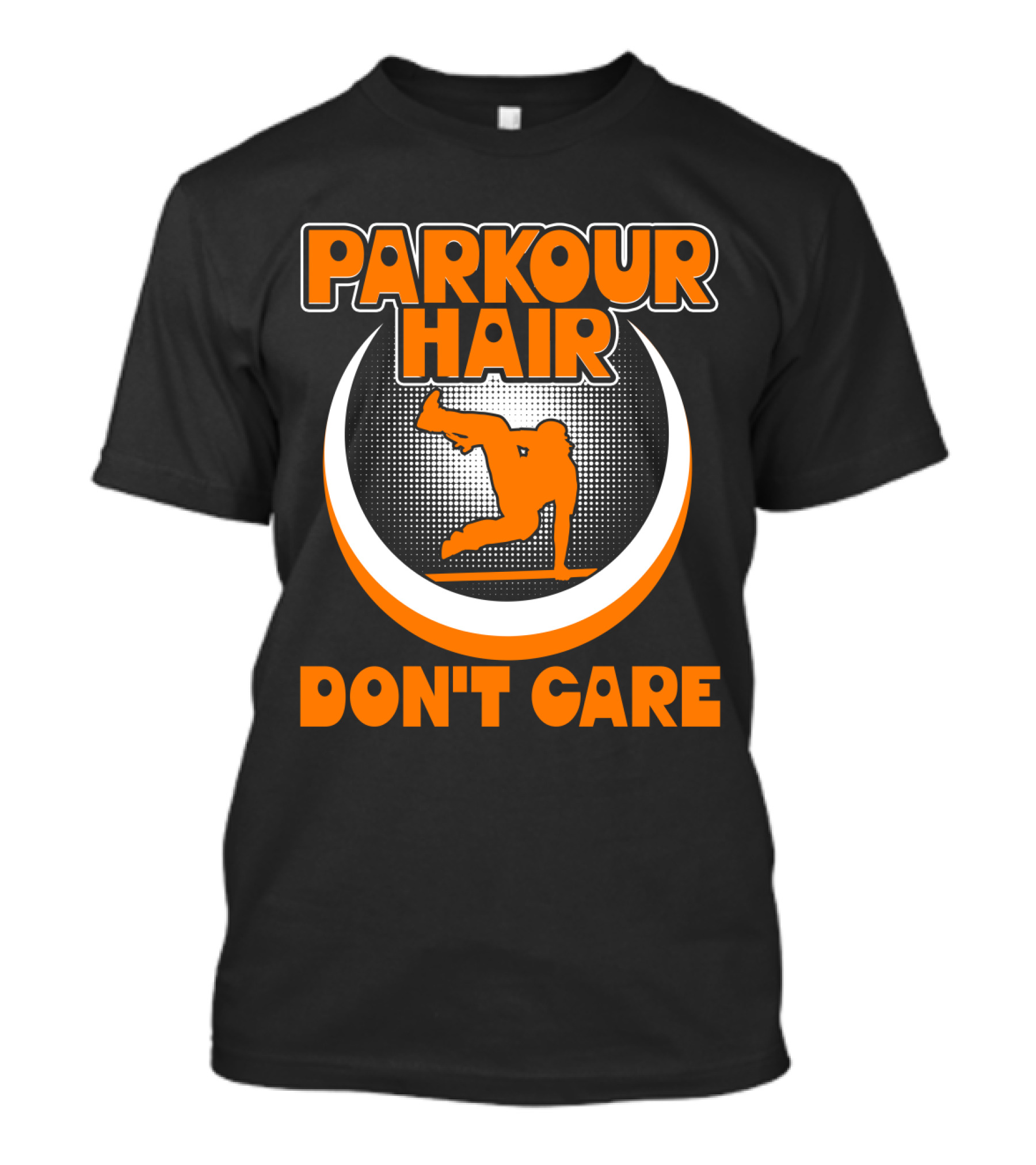 Parkour Hair Don't Care Silhouette Style Jumping Movement T-Shirt