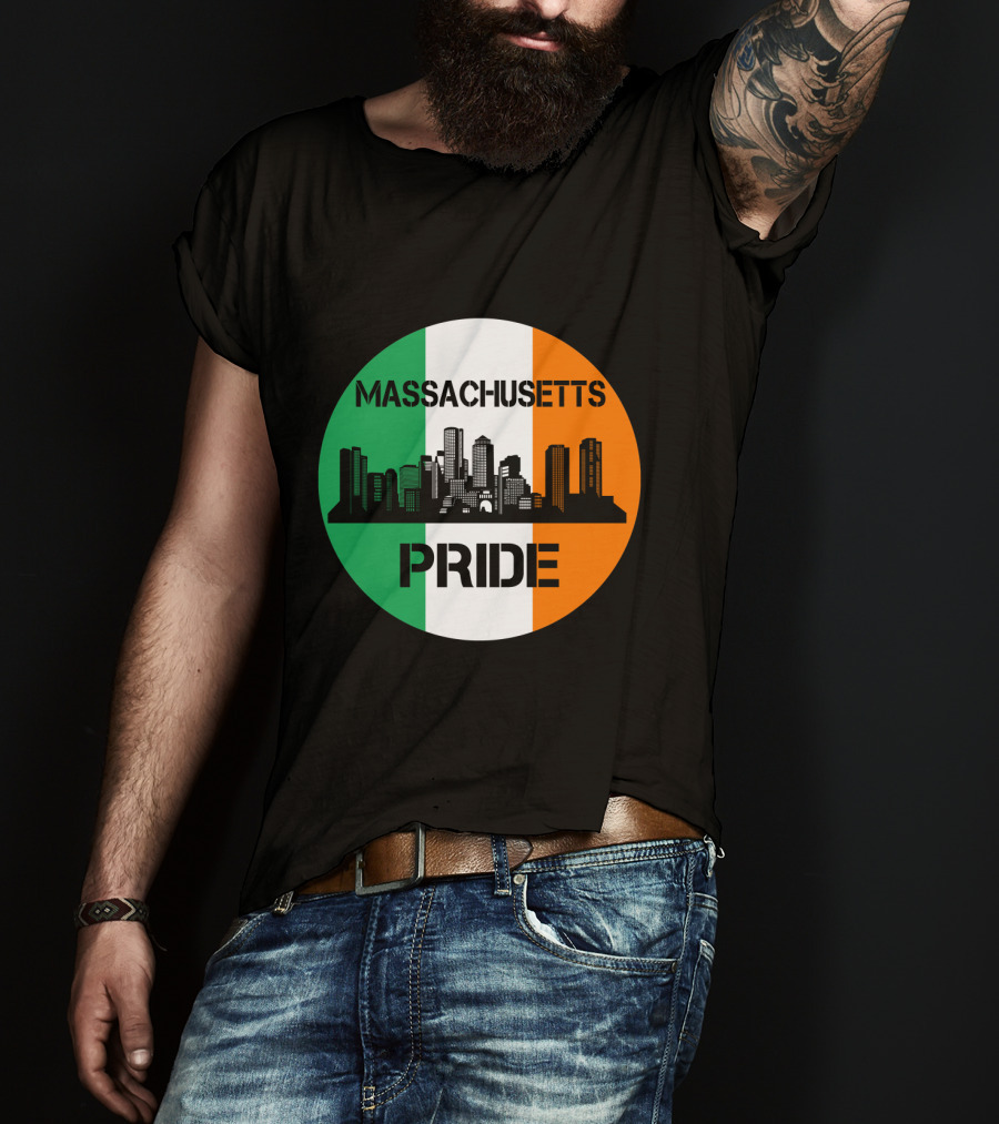Massachusetts Pride Skyline Irish Flag T-Shirt
