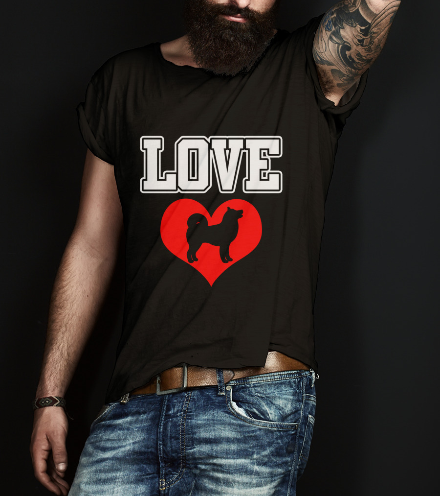 LOVE Heart Shiba Inu Dog Pet Lover T-Shirt