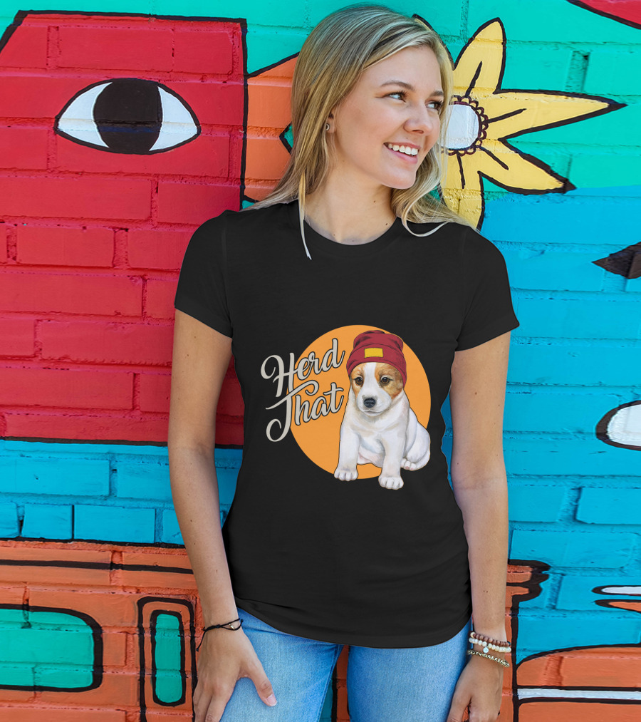 Herd That Jack Russell Dog In Cute Beanie For Animal Lovers T-Shirt