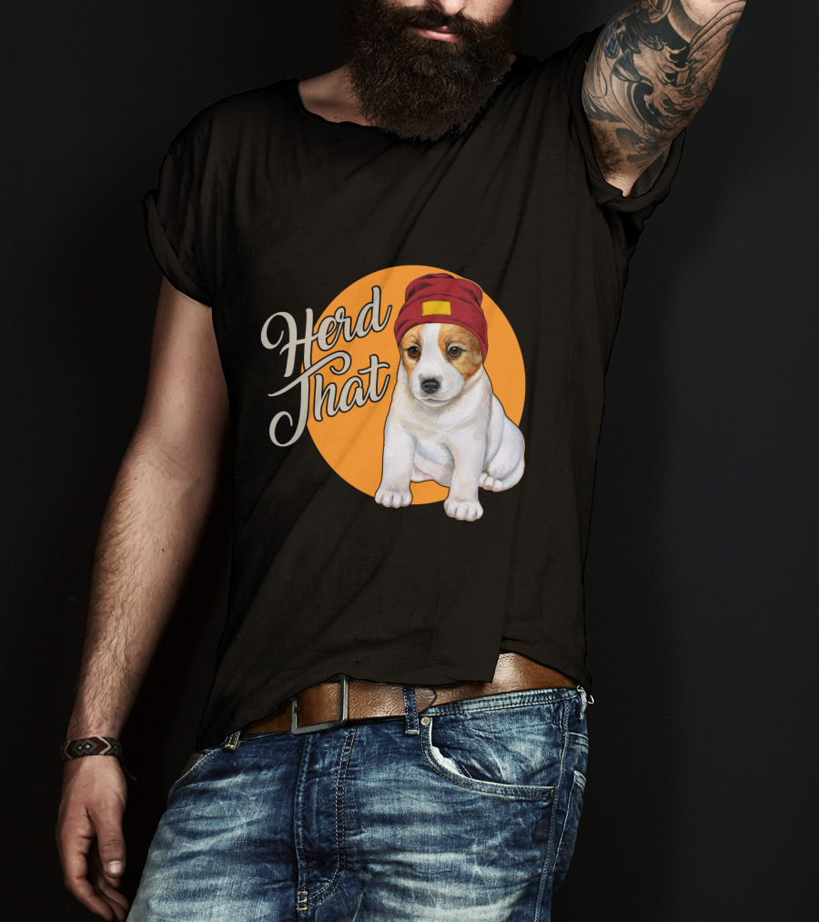 Herd That Jack Russell Dog In Cute Beanie For Animal Lovers T-Shirt
