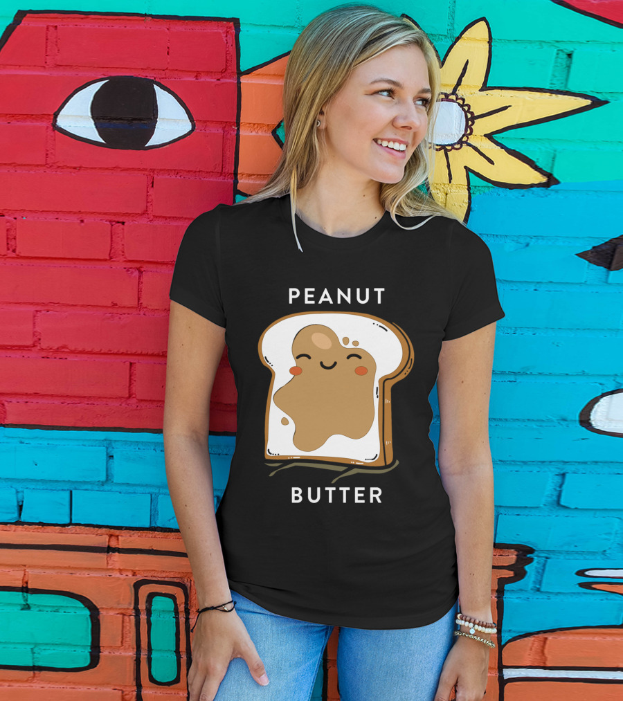 PEANUT BUTTER Toast Smiley Face T-Shirt