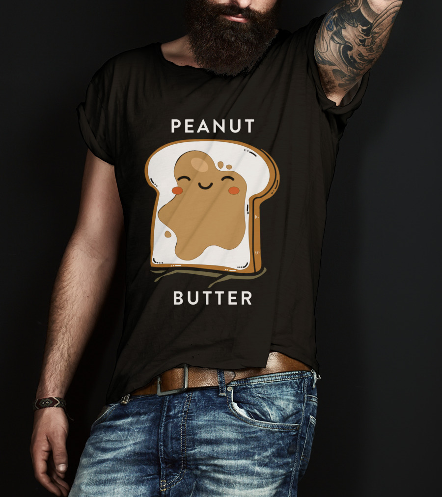 PEANUT BUTTER Toast Smiley Face T-Shirt