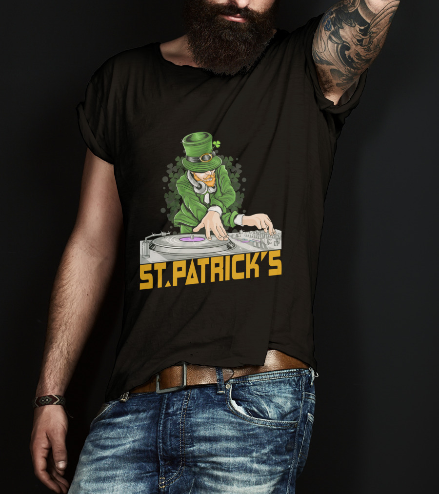 St. Patrick's Day Leprechaun DJ Music Party T-Shirt