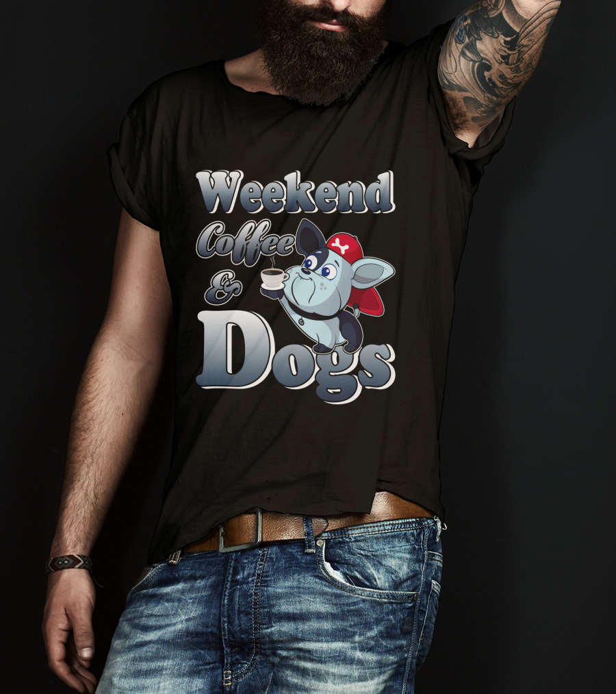 Weekend Coffee And Dogs Pirate Character T-Shirt
