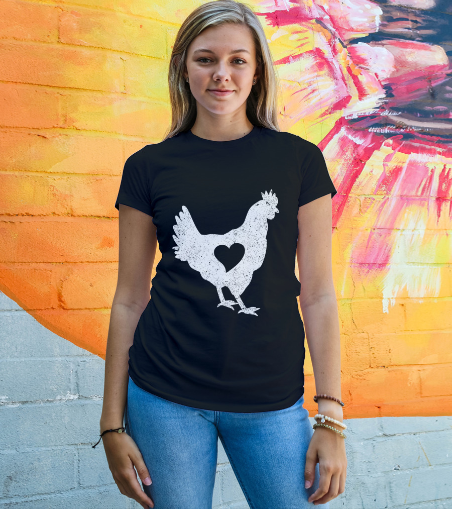 Love Chicken Heart Cutout T-Shirt