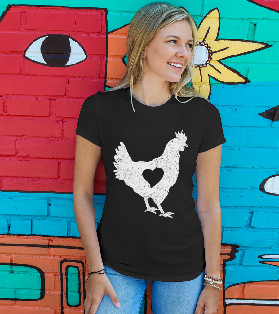 Love Chicken Heart Cutout T-Shirt