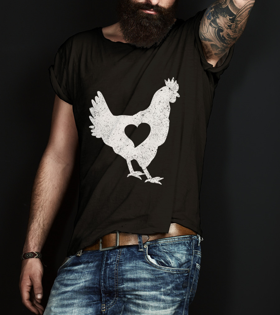 Love Chicken Heart Cutout T-Shirt