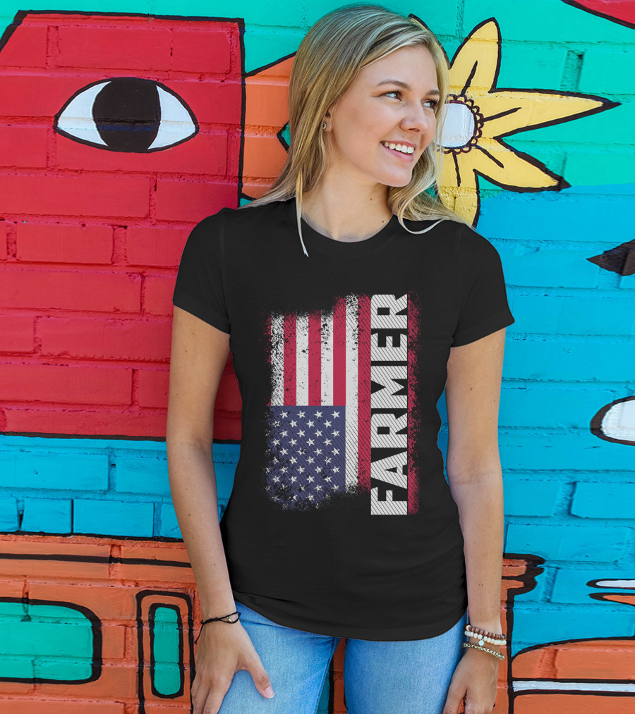 FARMER USA Flag American T-Shirt