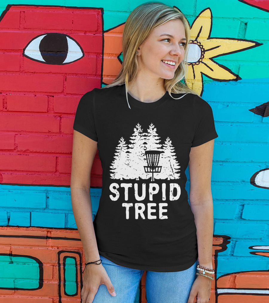 Stupid Tree Disc Golf Funny Forest T-Shirt