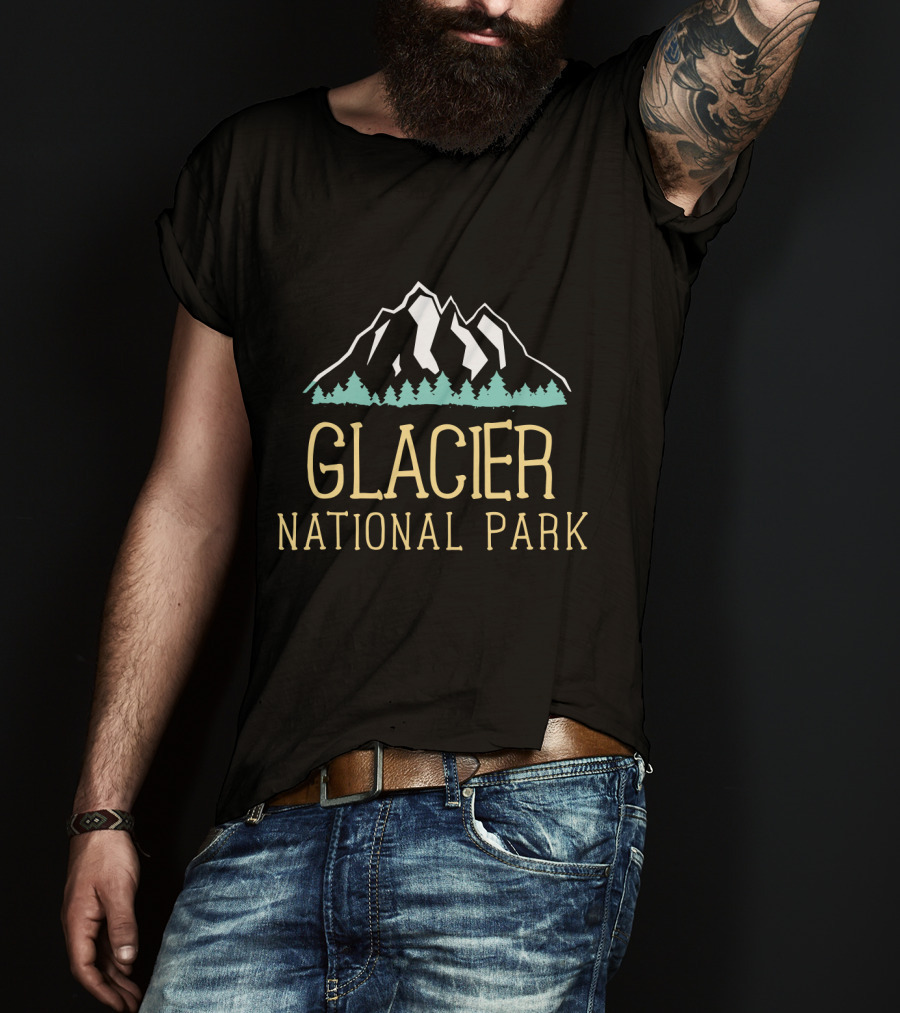 Glacier National Park Vintage Mountain Hiking T-Shirt