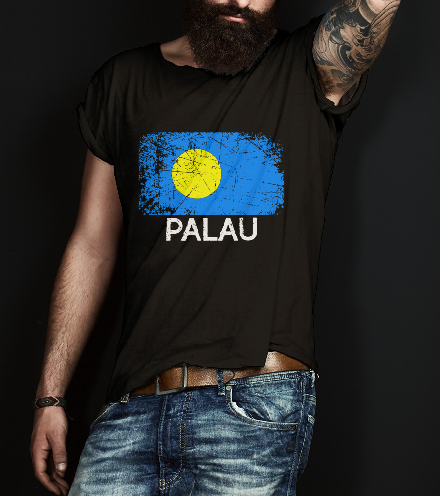 Vintage Palauan Flag Graphic Palau T-Shirt