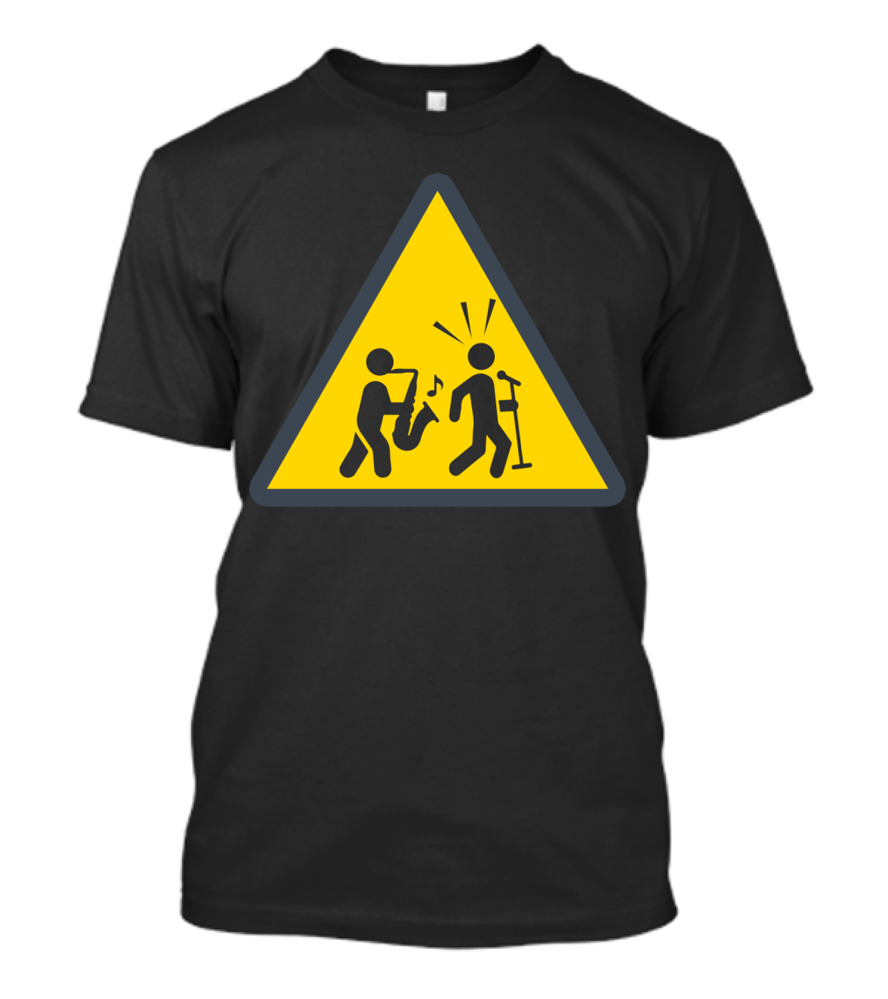 Funny Saxophone Caution Sign Warning Note Music Humor T-Shirt