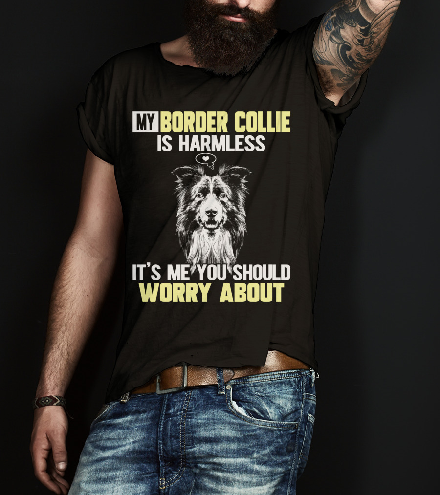 My Border Collie Is Harmless It's ME You Should Worry About T-Shirt