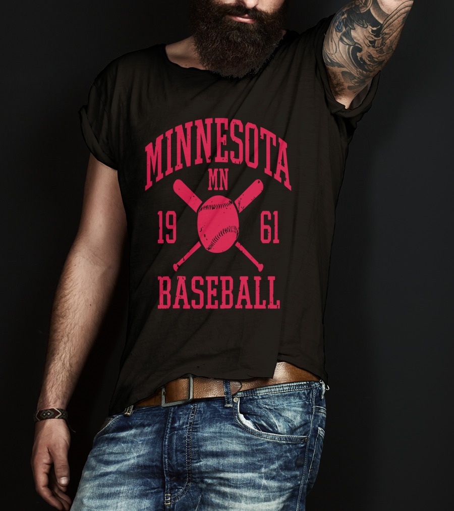 1961 Minnesota MN Baseball Vintage Twin City Minneapolis Raglan T-Shirt