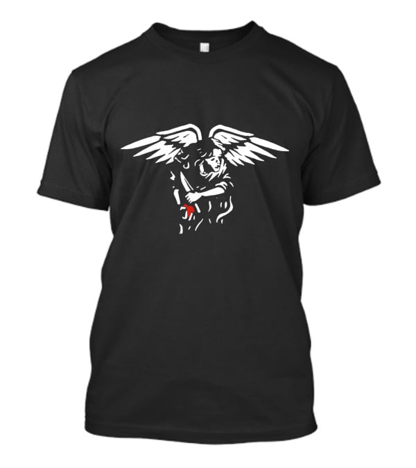 AMERICAN NIGHTMARE Angel With Knife And Red Blood Wings T-Shirt