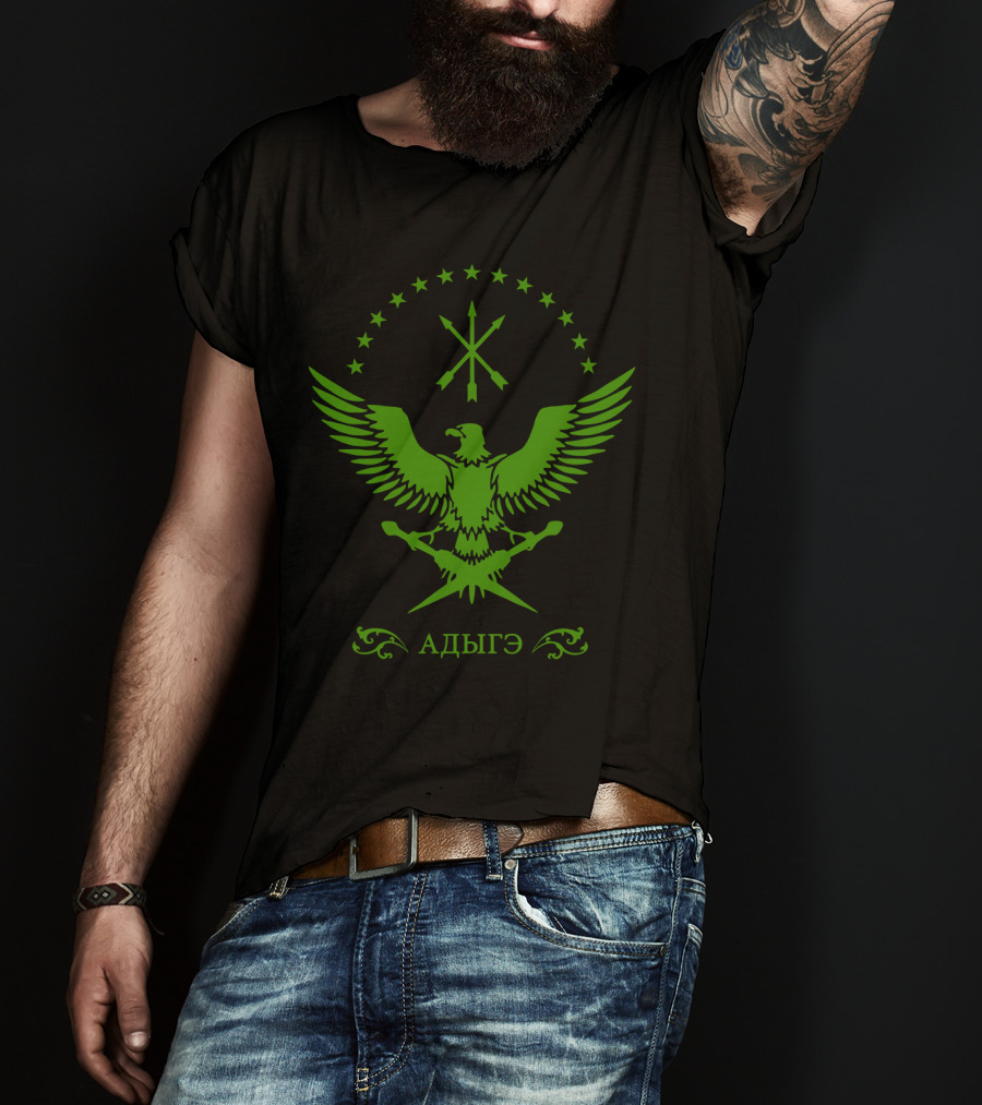 Circassian Adiga Eagle Emblem With Stars And Crossed Arrows T-Shirt
