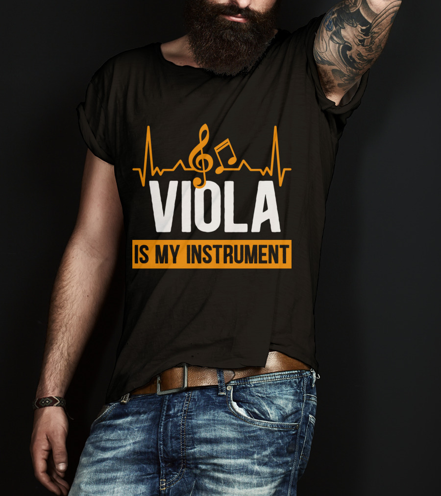 Viola Is My Instrument Heartbeat Music Note T-Shirt
