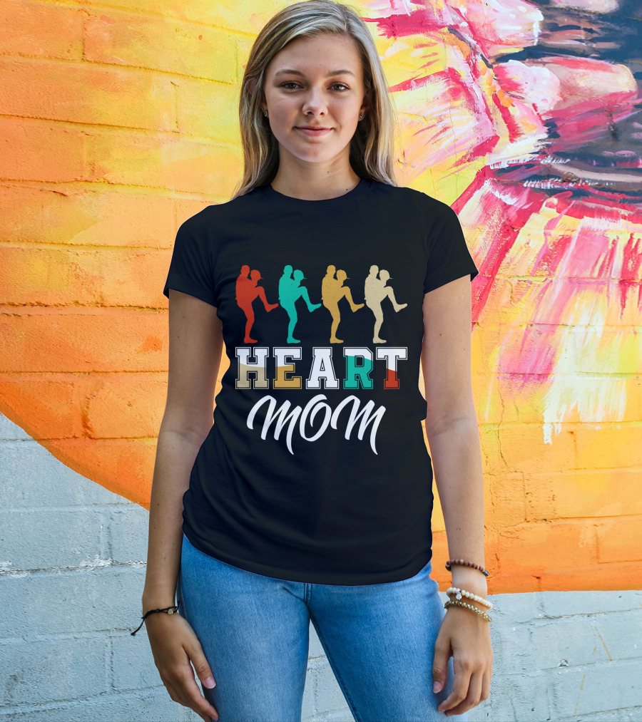 Heart Mom Baseball Player T-Shirt