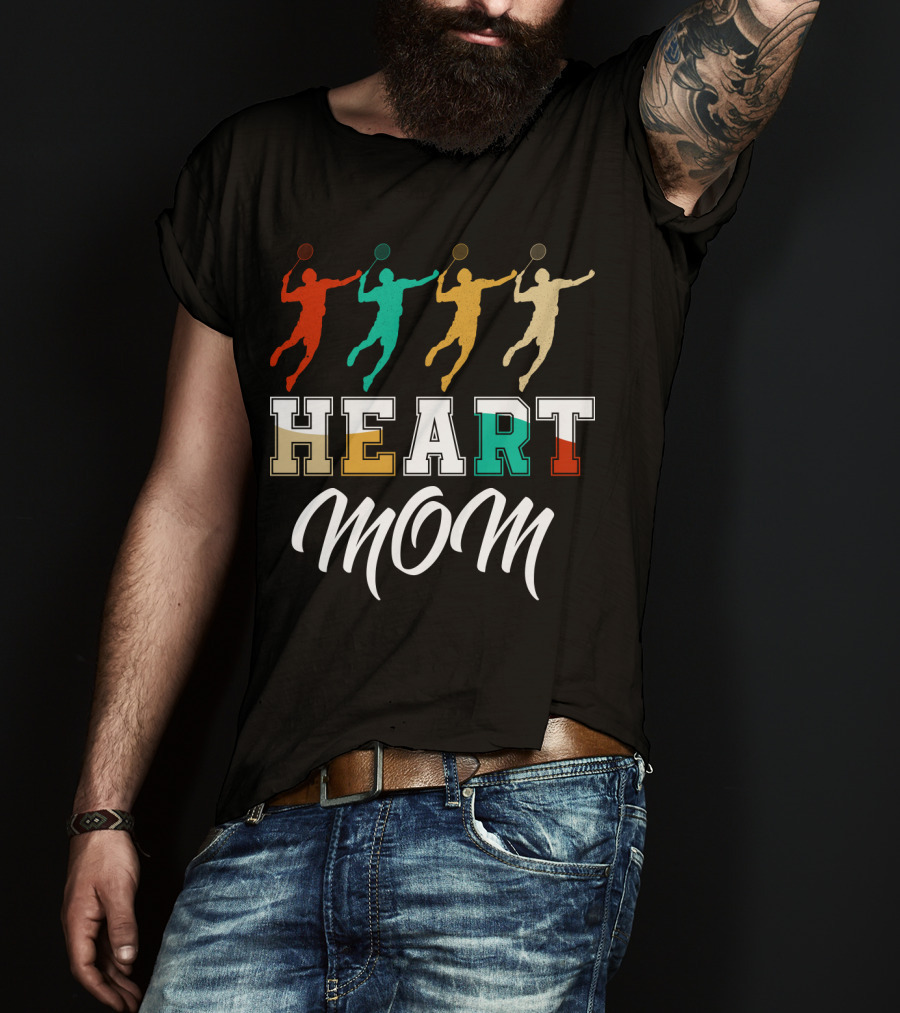 Badminton Heart Mom T-Shirt