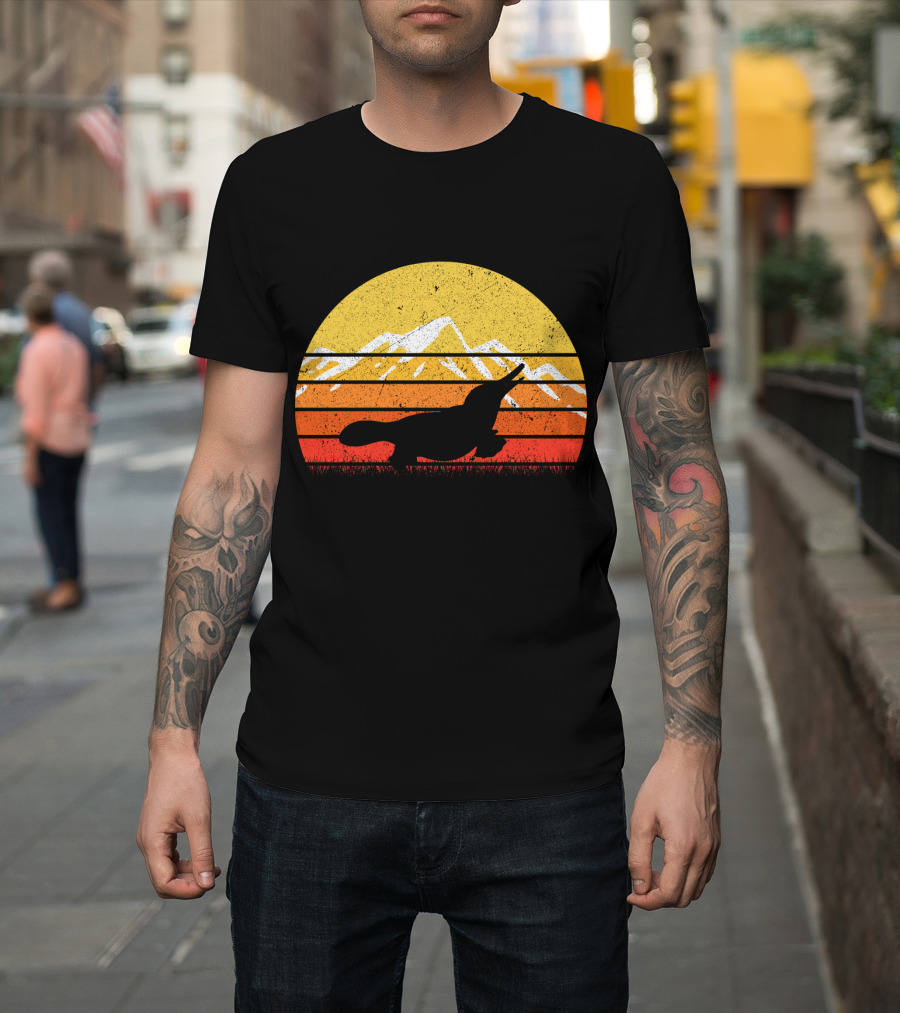 Retro Vintage Platypus Sunset T-Shirt