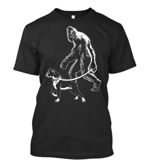 Bigfoot Walking Boxer Dog T-Shirt