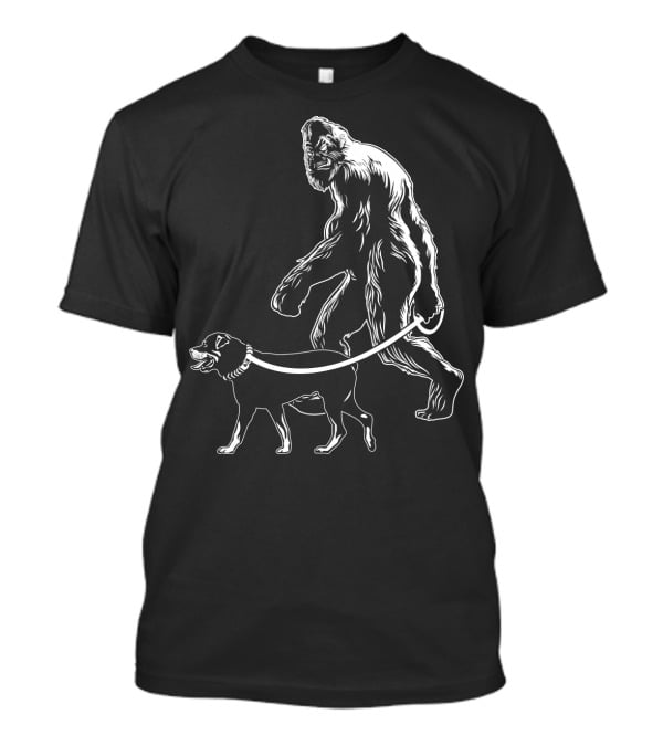 Bigfoot Walking Rottweiler Dog T-Shirt