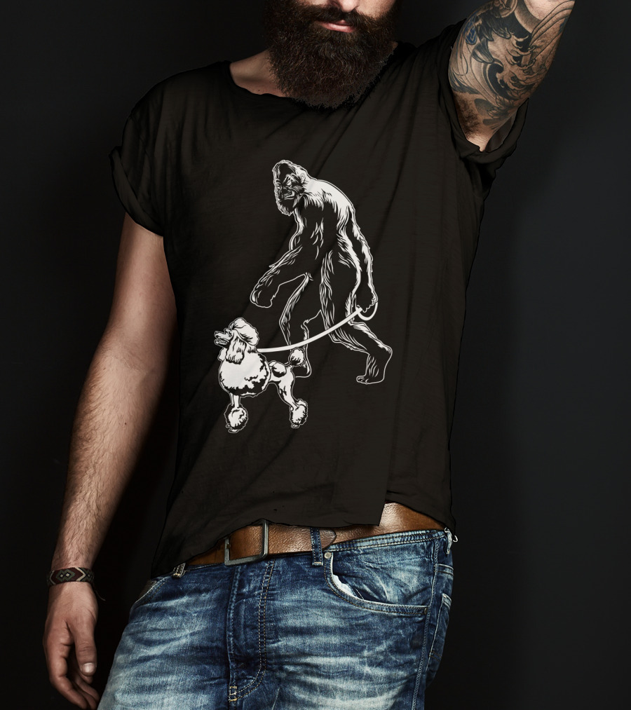 Bigfoot Walking Poodle Companion T-Shirt