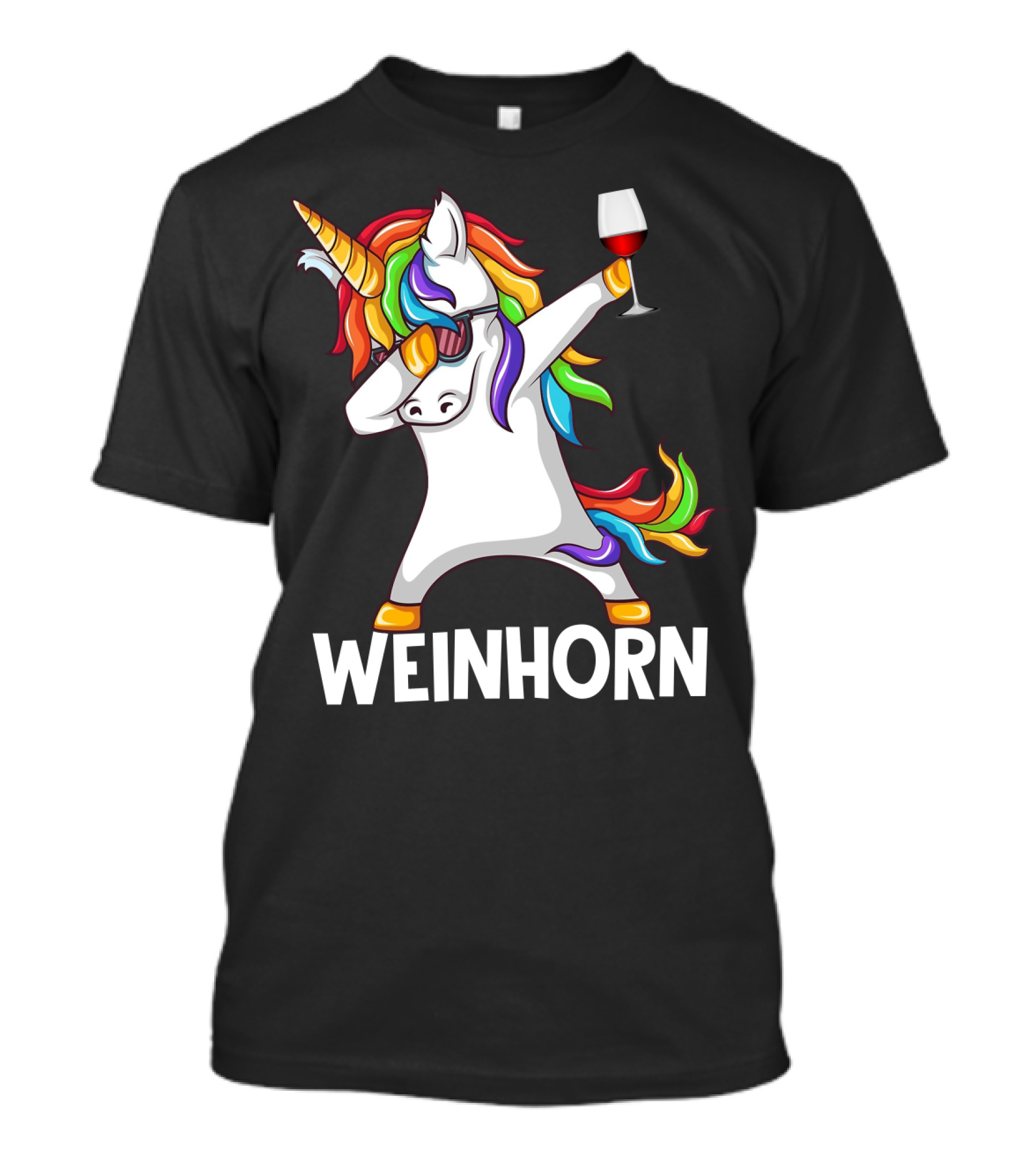Weinhorn Dabbing Einhorn With Wine Glass T-Shirt