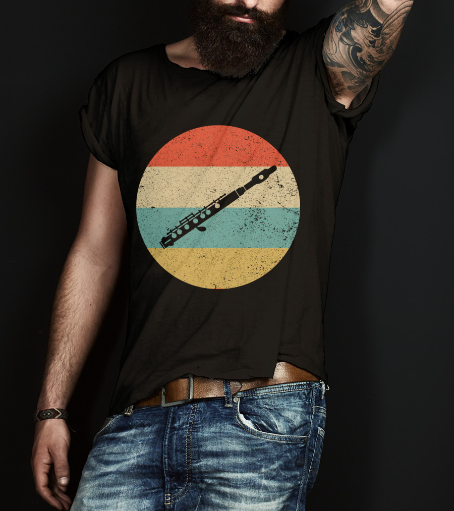 Vintage Retro Piccolo Colorful Distressed Circle T-Shirt